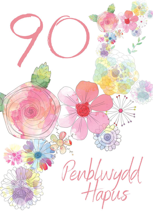 Penblwydd Hapus 90 | Cardiau.Cymru - Siop Y Pentan