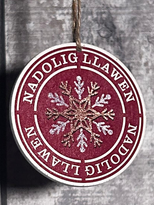 Addurn Coeden Nadolig 'Pluen Eira' | Cardiau.Cymru - Siop Y Pentan