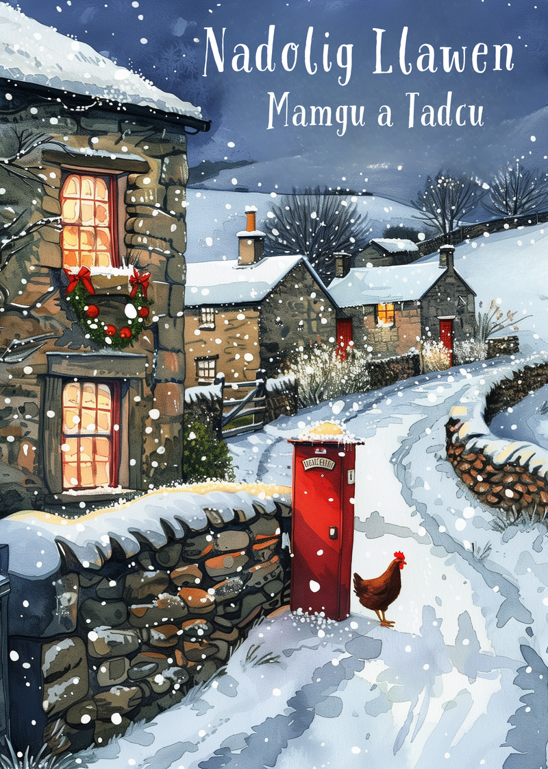 Nadolig Llawen Mamgu a Tadcu | Cardiau.Cymru