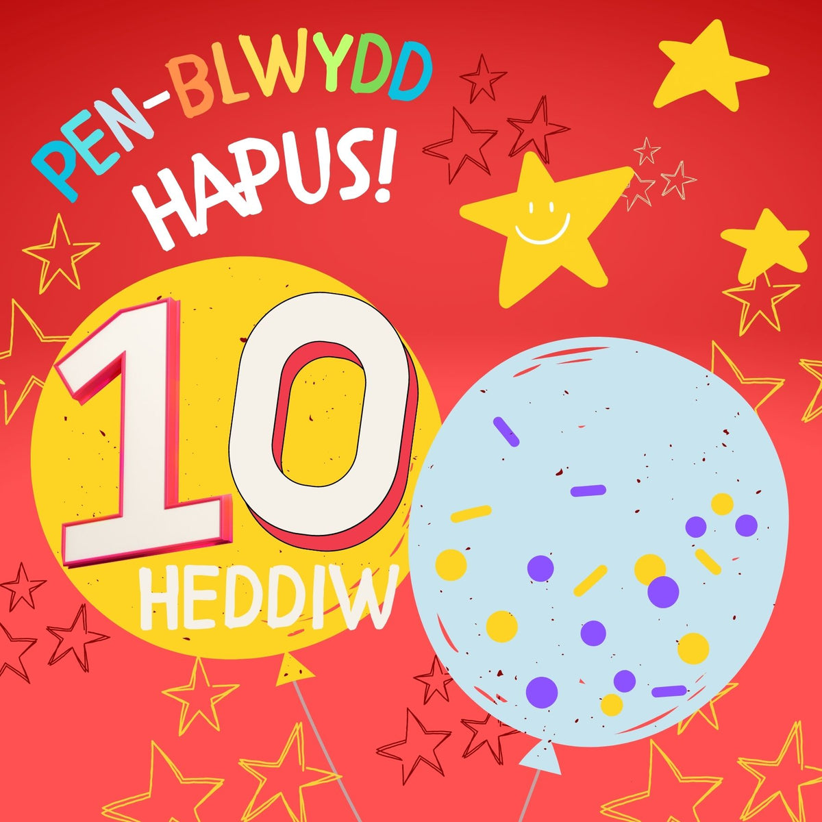 Penblwydd Hapus 10 | Cardiau.Cymru - Siop Y Pentan