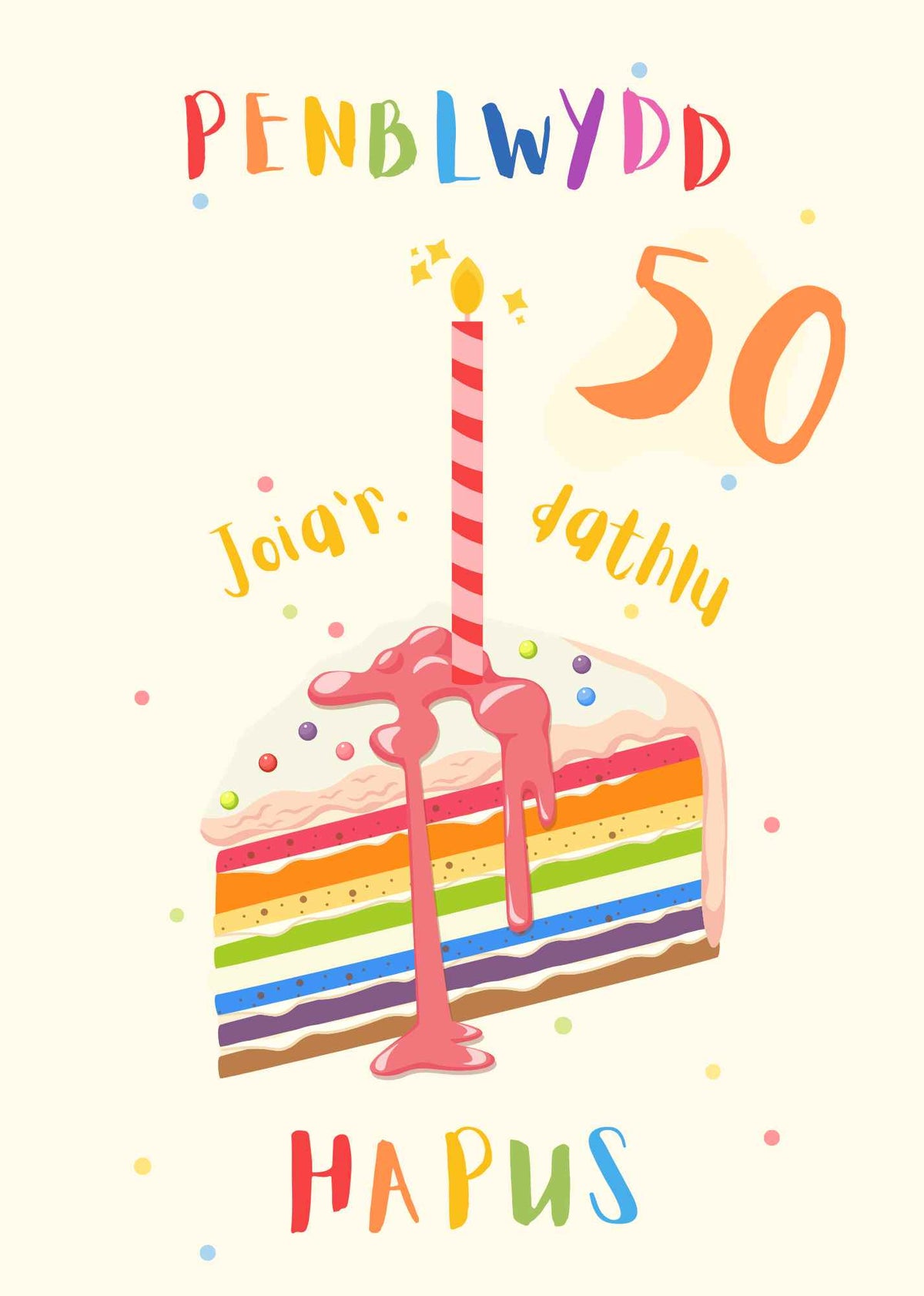 Pen-blwydd Hapus 50 | Cardiau.Cymru - Siop Y Pentan