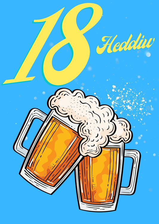 Penblwydd Hapus 18  | Cardiau.Cymru - Siop Y Pentan