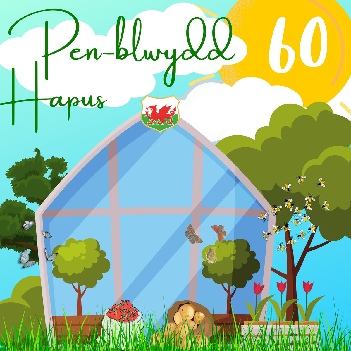 Penblwydd Hapus 60 | Cardiau.Cymru - Siop Y Pentan