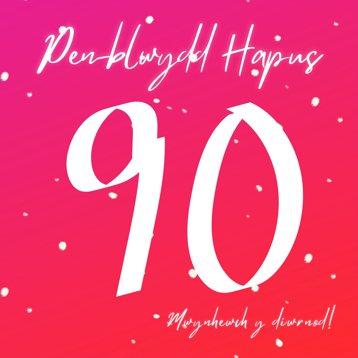 Penblwydd Hapus 90 (Ffoil Aur) | Cardiau.Cymru - Siop Y Pentan