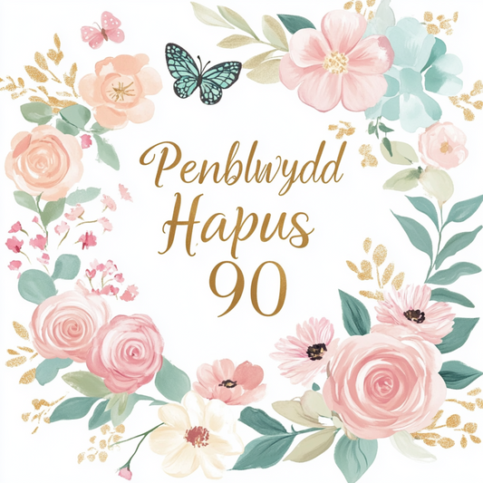 Penblwydd Hapus 90 | Cardiau.Cymru - Siop Y Pentan
