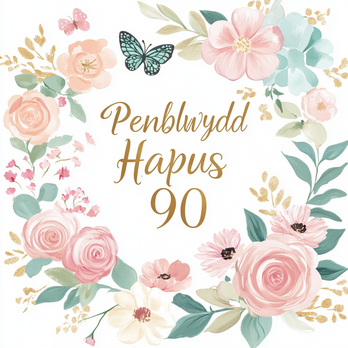 Penblwydd Hapus 90 | Cardiau.Cymru