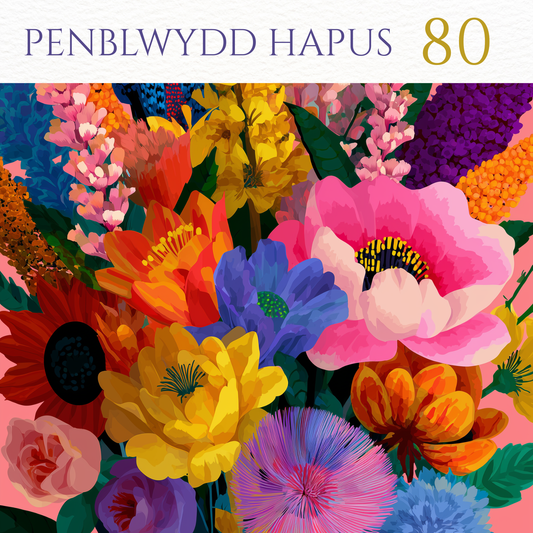 Penblwydd Hapus 80 | Cardiau.Cymru - Siop Y Pentan