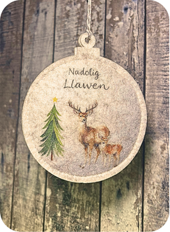 Addurn ffelt 'Nadolig Llawen' | Cardiau.Cymru