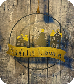 Addurn Nadolig metal 'Nadolig Llawen' | Cardiau.Cymru