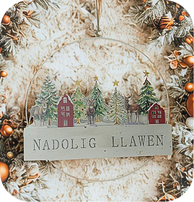 Addurn Nadolig metal 'Nadolig Llawen' | Cardiau.Cymru - Siop Y Pentan