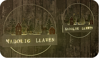 Addurn Nadolig metal 'Nadolig Llawen' | Cardiau.Cymru - Siop Y Pentan