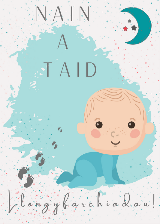 Llongyfarchiadau Nain a Taid | Cardiau.Cymru - Siop Y Pentan