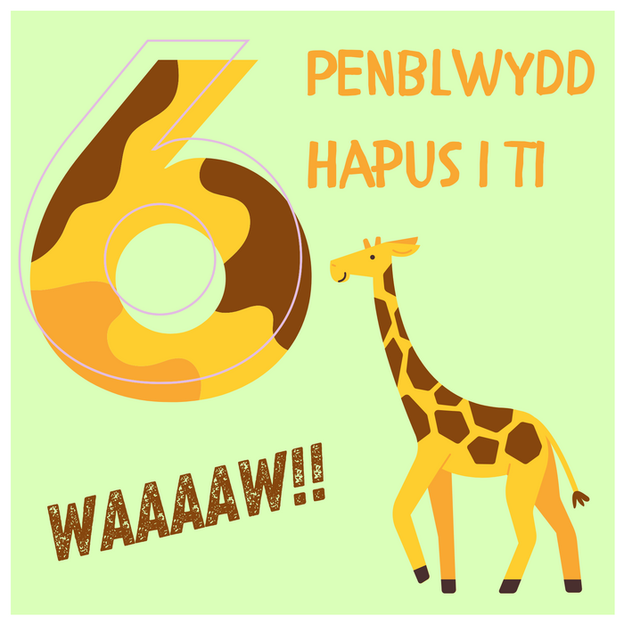 Penblwydd Hapus 6 | Cardiau.Cymru - Siop Y Pentan