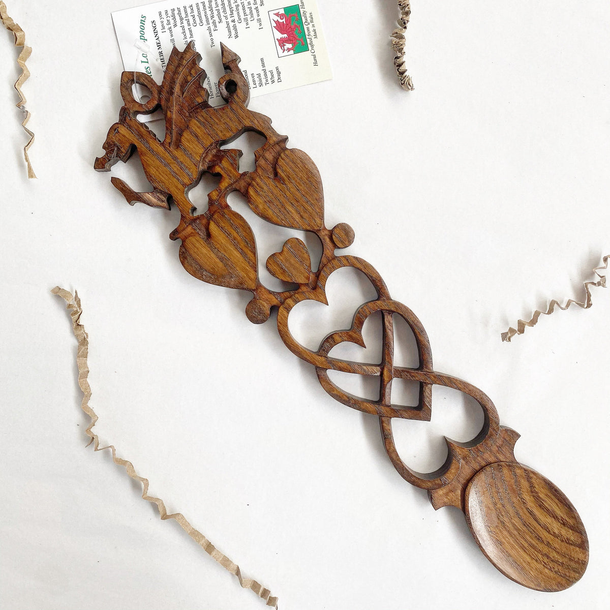 Llwy Garu Huw Jones (Engraved) | Welsh Lovespoon - Siop Y Pentan